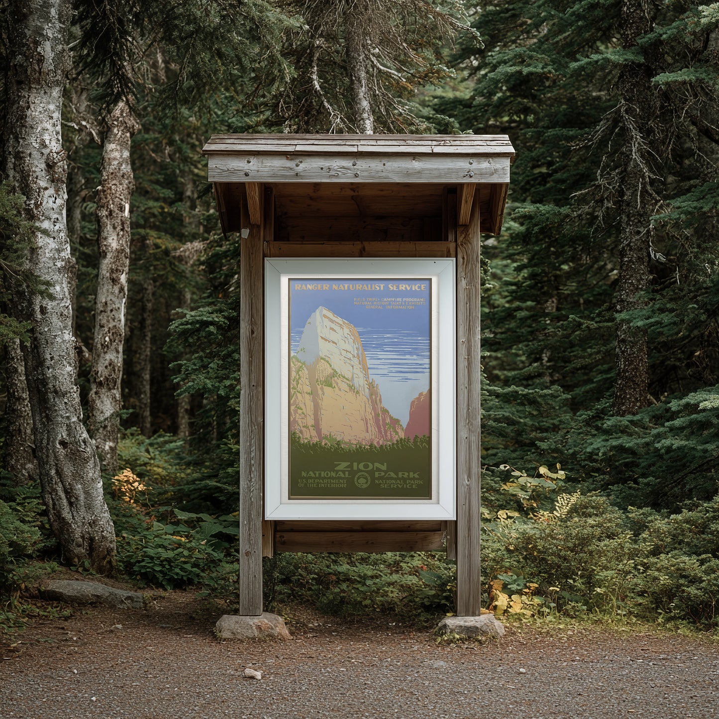 Zion National Park WPA-Style Vintage Travel Poster